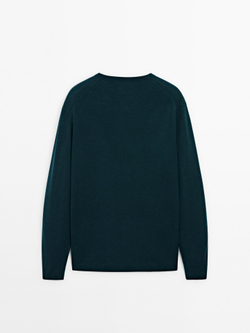 Massimo Dutti СВИТЕР ИЗ СМЕСОВОЙ ШЕРСТИ, ТРАВЯНИСТО-ЗЕЛЕНЫЙ