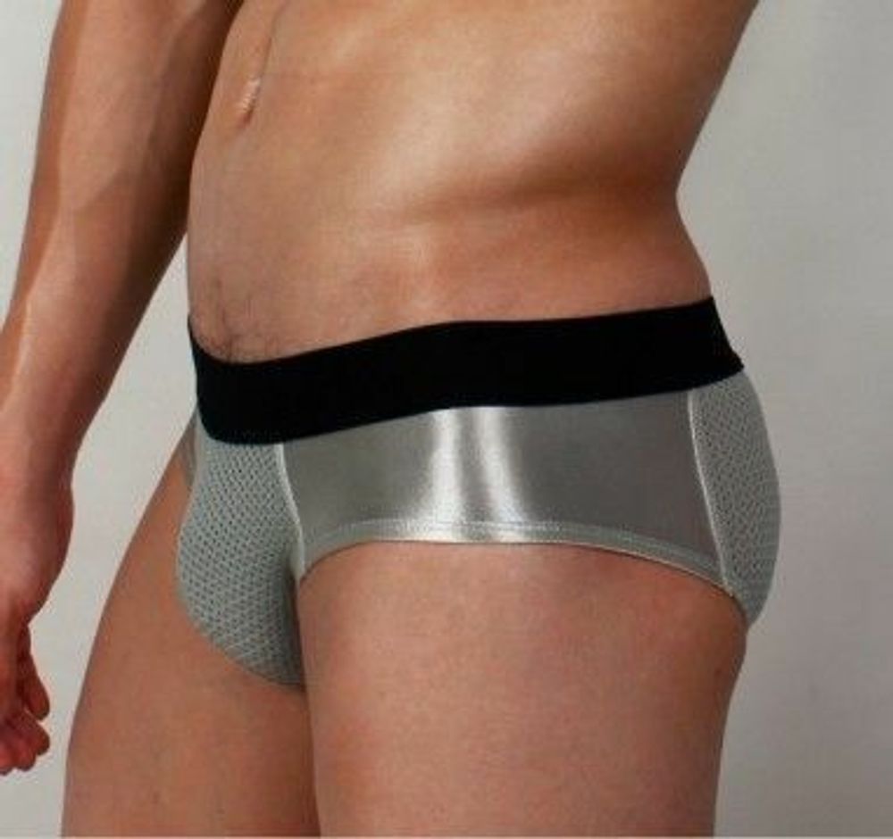 Мужские трусы брифы серебристые Superbody Silver Briefs