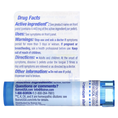 Boiron, Arsenicum Album, 6C, средство от пищевого отравления, примерно 80 гранул