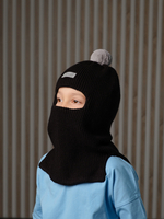 Шлем зимний вязаный (Черный) МИШ