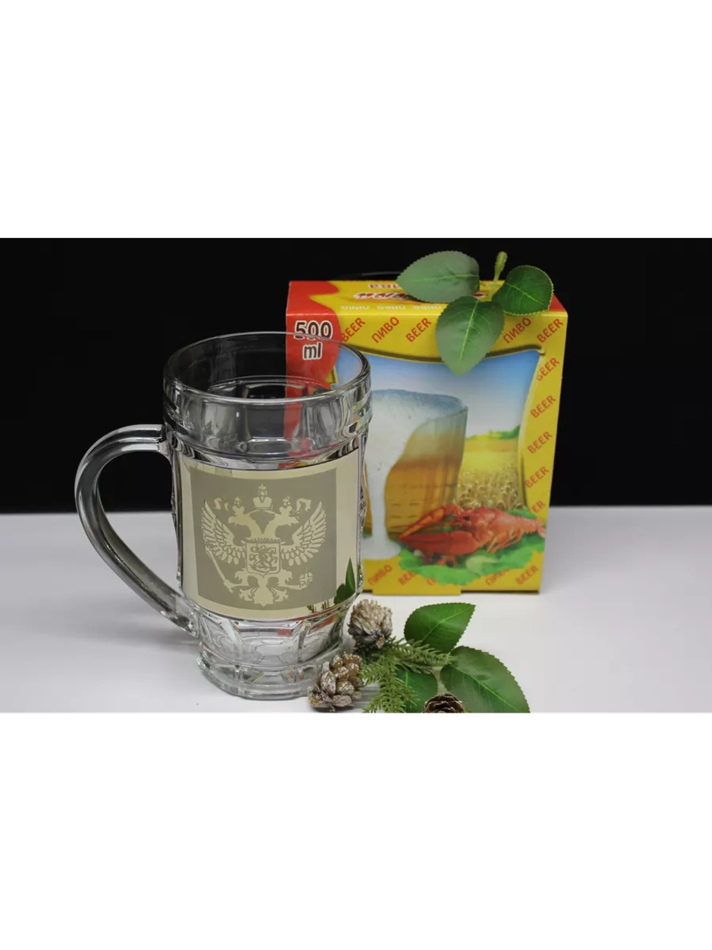 Кружка пивная "Герб" 1шт 500мл