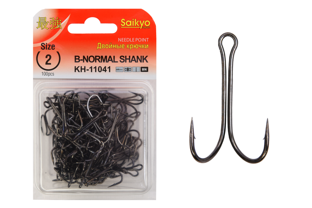 Крючки Saikyo двойн.Normal Shank KH-11041  № 2 BN (100шт)
