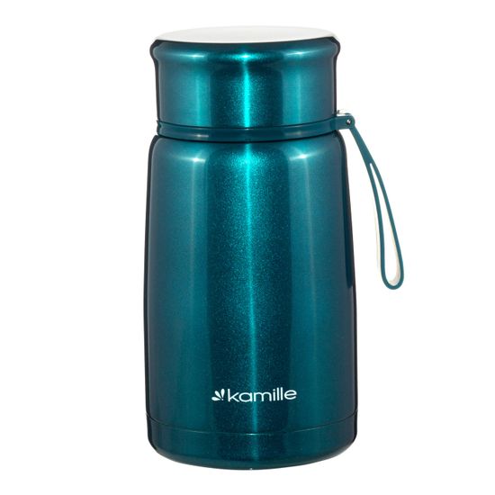 Термос пищевой 800 мл. Kamille KM 2148 из нержавеющей стали с ложкой и ремешком