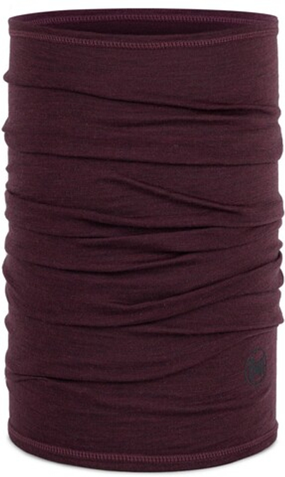 Тонкий шерстяной шарф-труба Buff Merino Lightweight Solid Garnet