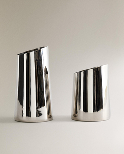 Zara Home Ваза из нержавеющей стали, цвет серый, 10 см