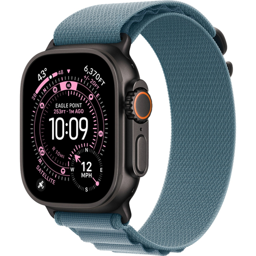 Умные часы Apple Watch Ultra 3, 49 мм, Black Titanium Light Blue Alpine Loop L