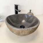 Раковина из речного камня RS-66018 41х40х15 из натурального камня