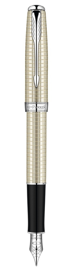 Перьевая ручка Parker Sonnet`10  Cisele Decal,  F535 (серебро 925 пробы) цвет: Silver CT, перо: Fblk, 18К