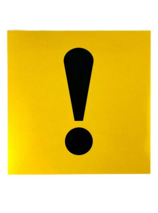 Наклейка желтый квадрат " ! " ВНИМАНИЕ ГОСТ двухсторонняя большая 15*15 #9000