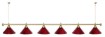 Лампа STARTBILLIARDS 6 пл. (плафоны зеленые,штанга золотая,фурнитура золото)