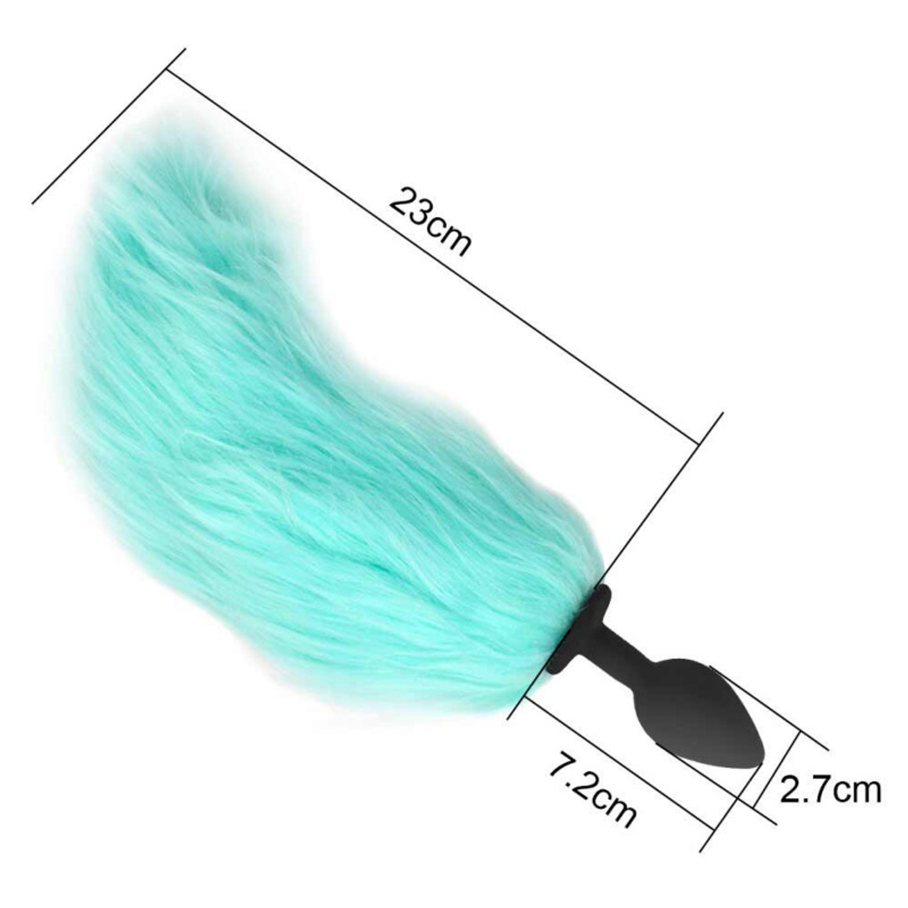 Втулка анальная "Glow tail" силиконовая светящаяся с голубым хвостом