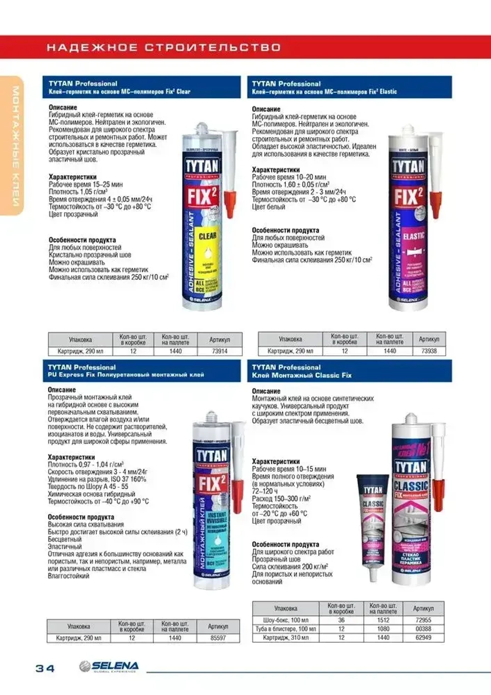 Клей монтажный Classic Fix TYTAN Professional 310мл