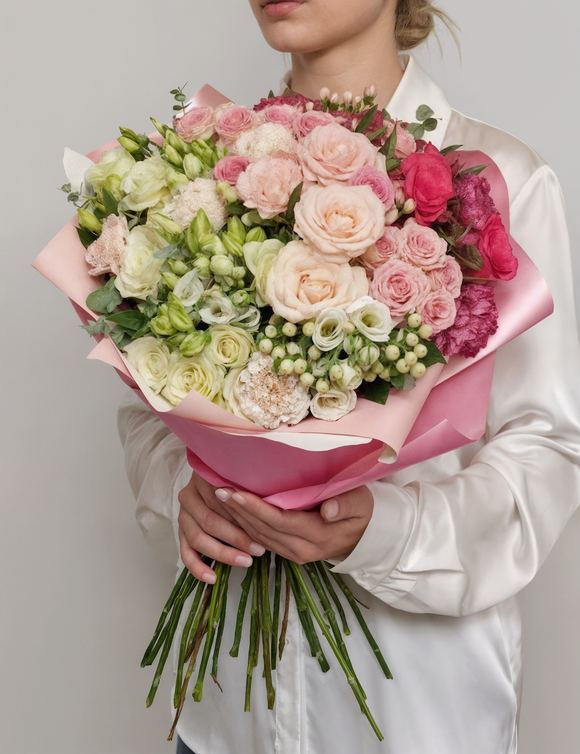 Букет с розами Инь и Янь