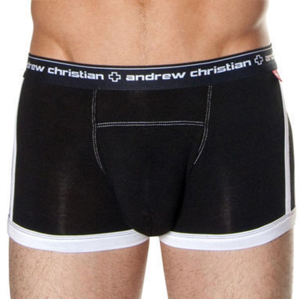 Мужские трусы хипсы Andrew Christian Black Almost Naked Hip Boxer ART786