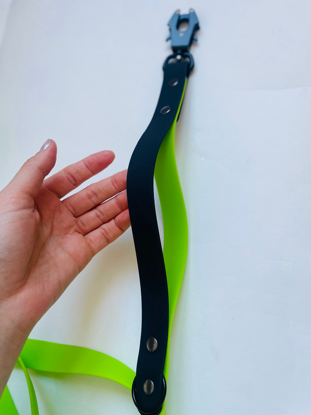 Перестежка для собак для крупных пород , водонепроницаемый Биотан , 25 мм , 3 м , салатовый , черный