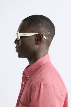 ZARA СОЛНЦЕЗАЩИТНЫЕ ОЧКИ В ПРЯМОУГОЛЬНОЙ ОПРАВЕ, БЕЛЫЙ