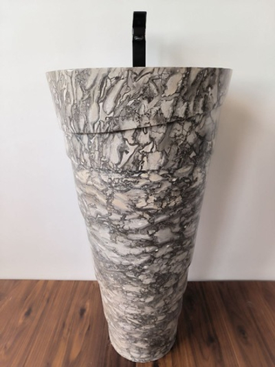 Раковина напольная из мрамора Pedestal Doreng Spiral MN-03221 (45*45*90 см)