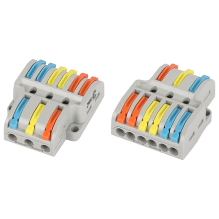 Клемма ЭРА NO-225-459 проходная разветвительная 222-4136 с рычагами 3/6 полюсов 0.08-2.5/4 мм2 упаковка 1 шт