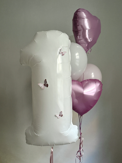 Набор для Девочки 68 бело-розовый с бабочками