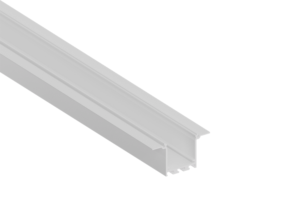 Встраиваемый алюминиевый профиль под шпаклевку,  40х76х2000. Цвет: Белый матовый, RAL9003, Серия:DN8ALE