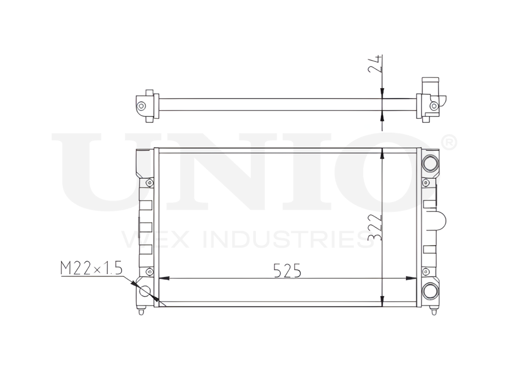 Радиатор охлаждения двигателя UNIO RAD-10068