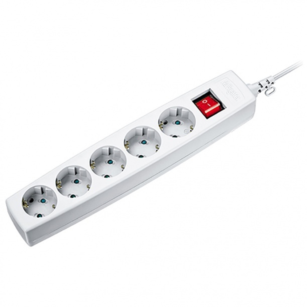 Сетевой фильтр 5 гнёзд 1,8м, 3х0,75мм2, с/з PREMIUM LUXEL