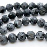 Ларвикит матовый бусины, диаметр около 10,5-10,7 мм, цена за 18 шт (1/2 нити)