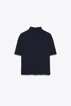 ZARA КАРДИГАН С КОРОТКИМ РУКАВОМ, МОРСКОЙ СИНИЙ