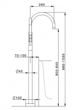 Смеситель для ванны Cisal Less LN01420040