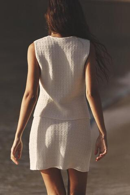 ZARA ТРИКОТАЖНЫЙ ЖИЛЕТ С РЕЛЬЕФНЫМ УЗОРОМ, ЭКРЮ