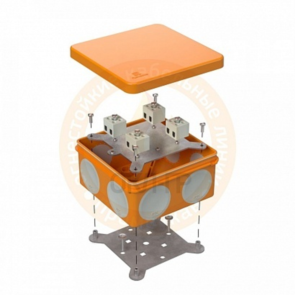 Коробка огнестойкая для о/п 60-0210-FR10.0-4 Е15-Е120 80х80х40 двухкомпонентная Промрукав