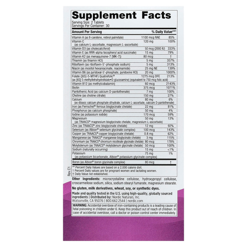 Nordic Naturals, Пренатальные мультивитамины, 60 таблеток