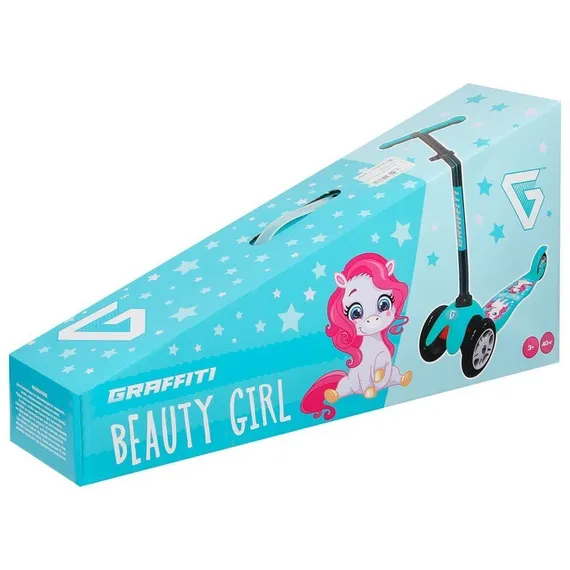 Cамокат GRAFFITI «Пони», колёса PU 120/80 мм, ABEC 7