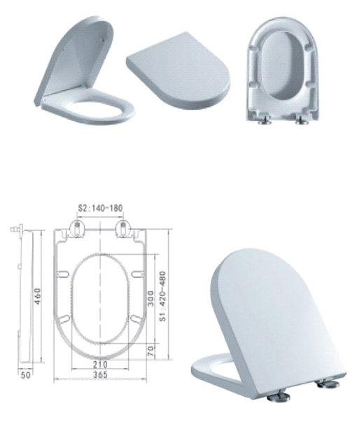 Крышка для унитаза с МИКРОЛИФТОМ (БЕЛЫЙ, д.460мм*ш.365мм) GANZER  (8/1шт)