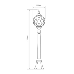 Ландшафтный светильник уличный на столбе Sirius F черное золото IP44 Sirius F черное золото