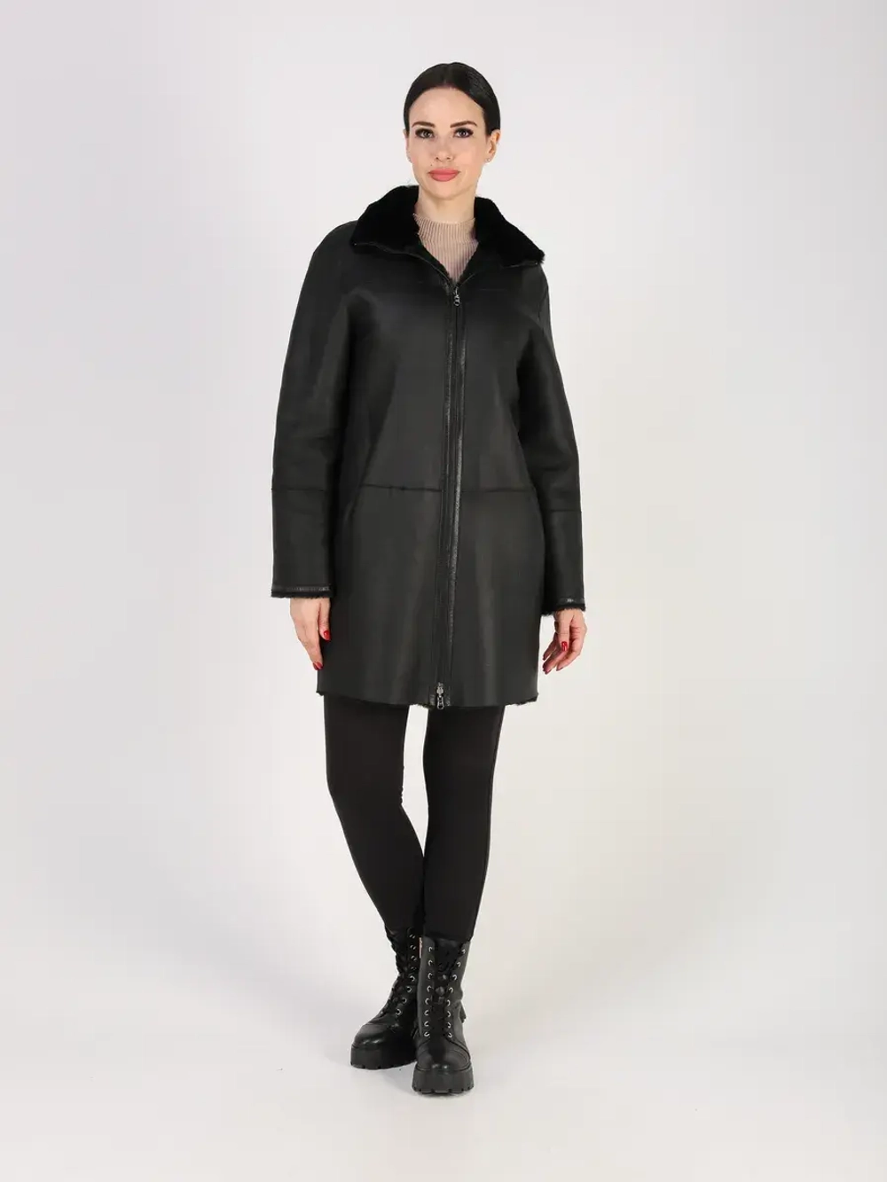 Дубленка зимняя шуба натуральная двухсторонняя