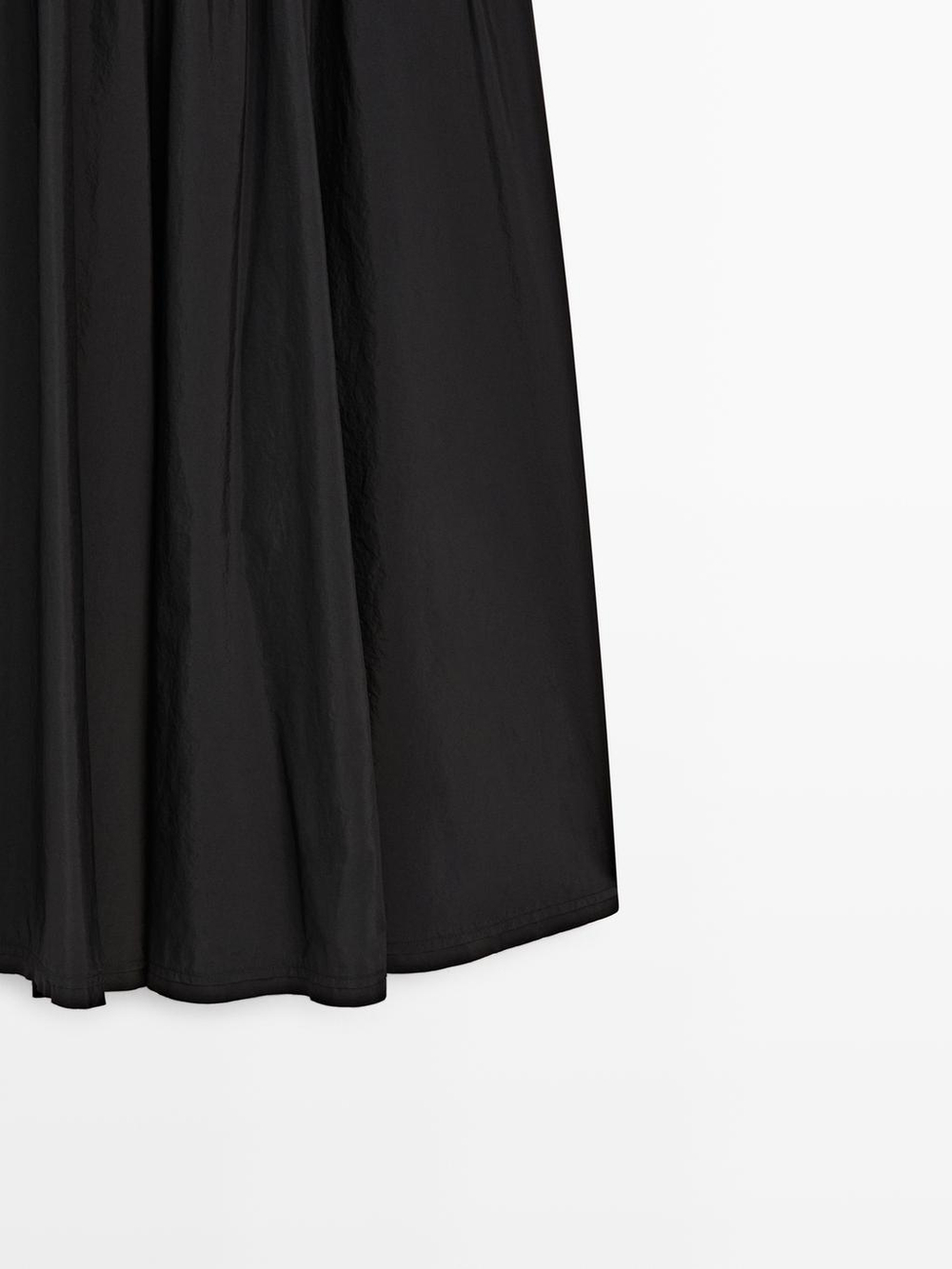 Massimo Dutti Юбка миди с плиссировкой, черный