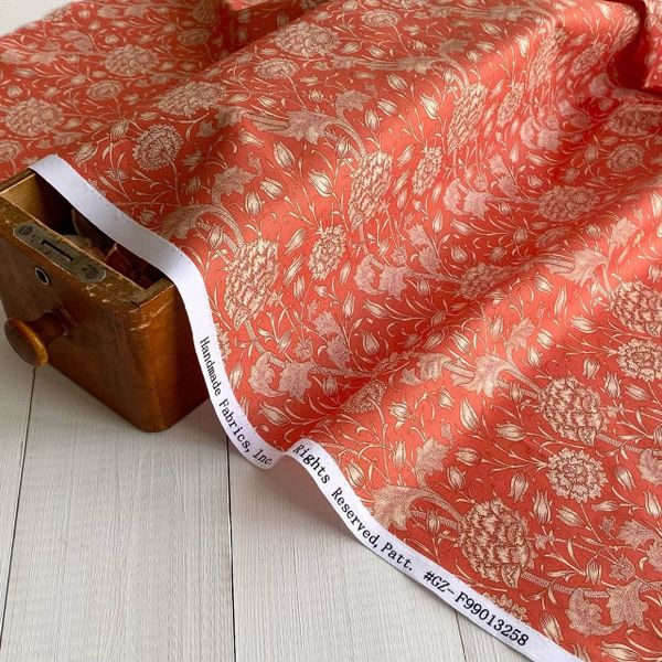 У. МОРРИС, WANDLE оранжевый, 100% хлопок Handmade Fabrics 3