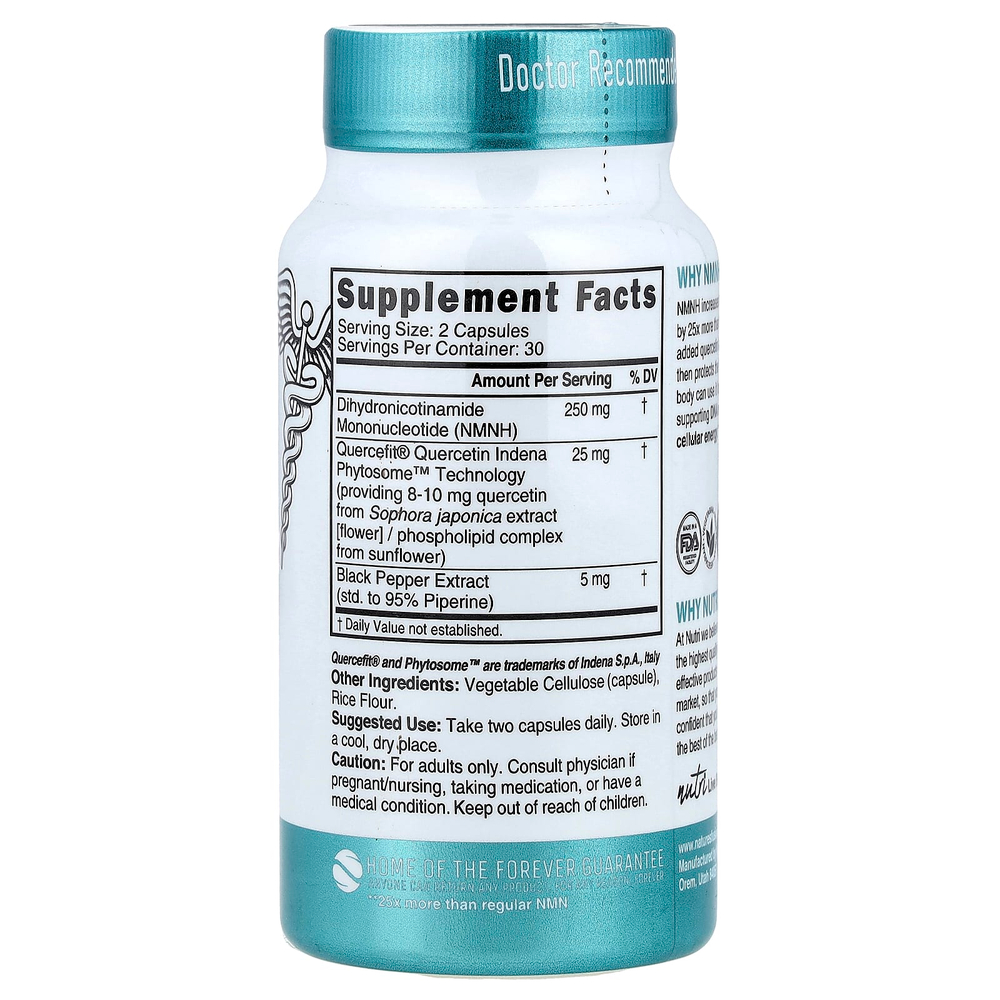 Nutri, NMNH, максимальная сила действия, 60 веганских капсул