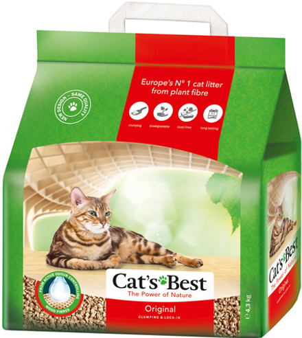 Наполнитель Cat's Best 10л Original древесный комкующийся