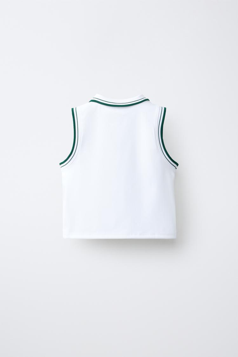 ZARA ФУТБОЛКА ПОЛО С КОНТРАСТНОЙ НАДПИСЬЮ, БЕЛЫЙ