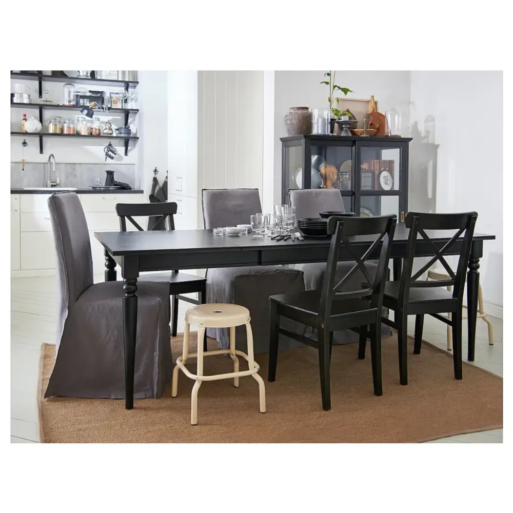 Стул деревянный - IKEA INGOLF, 91х43х52 см,  черный, ИНГОЛЬФ ИКЕА