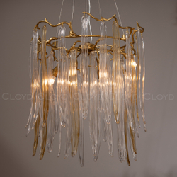 Люстра Cloyd SULAWESI C8 / Ø61 см - латунь - желт. стекло (арт.10398)