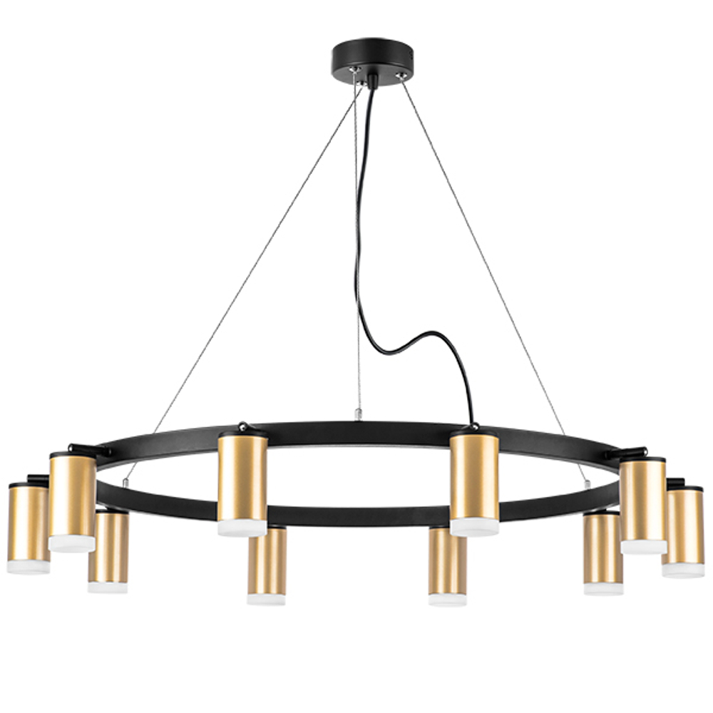 LR0204000 Люстра RULLO 10х50W GU10 ЧЕРНЫЙ/ЗОЛОТО (571020+214440-10+202430-10)