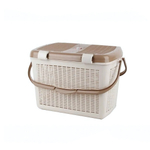 Корзина для пикника большая молочно-кофейный