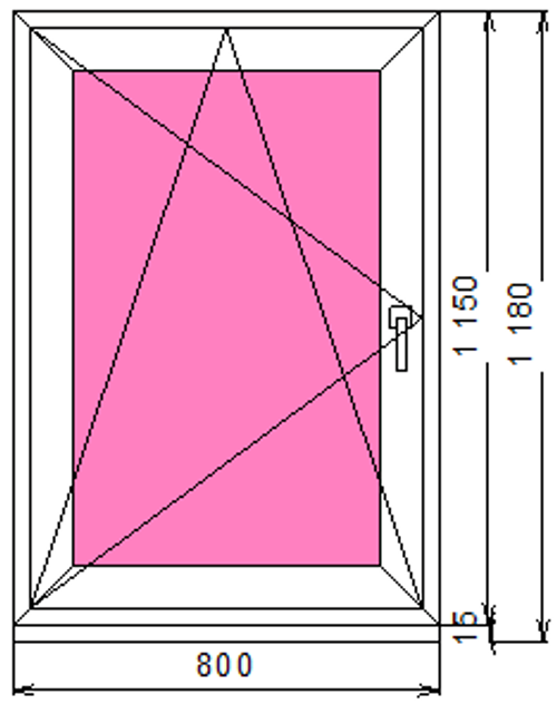 Пластиковое окно 1150 х 800 ТермА Эко