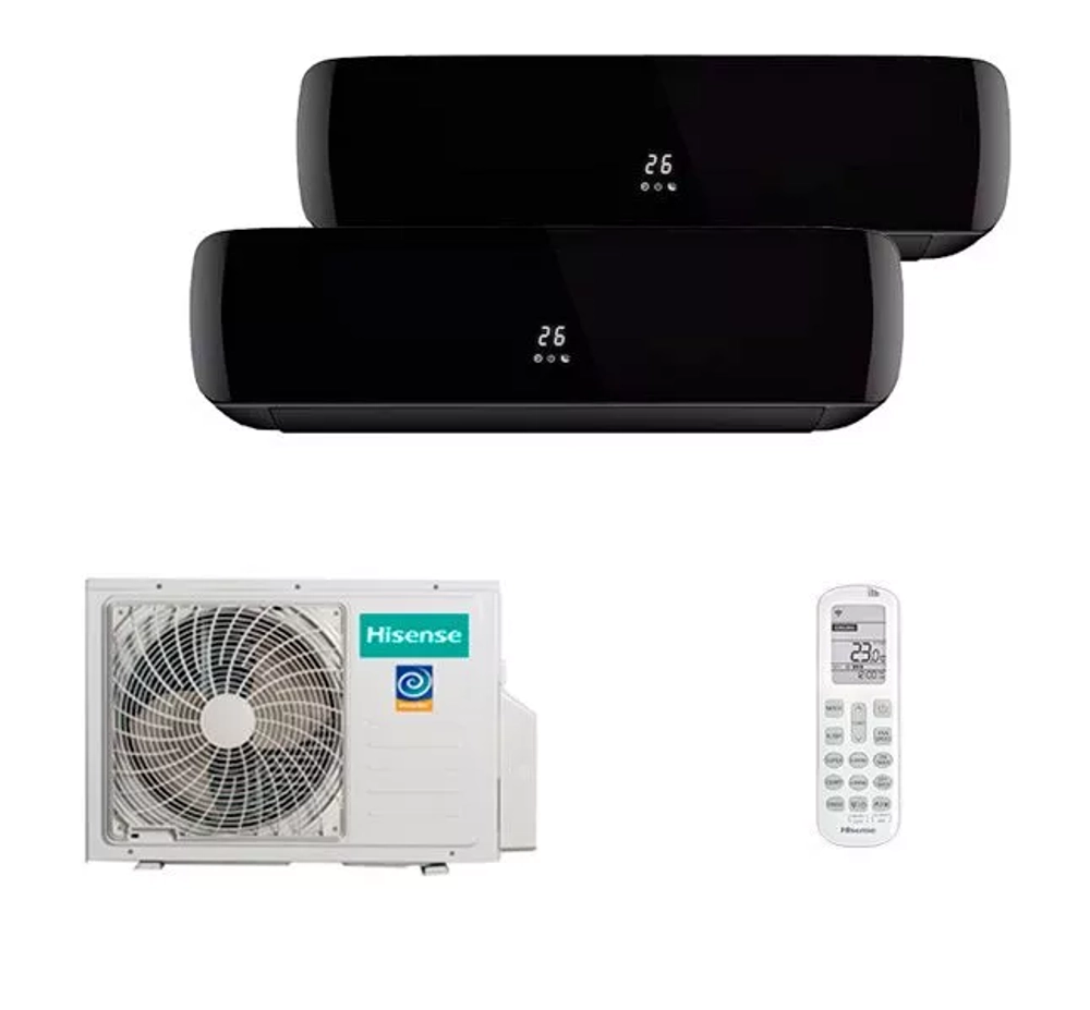 Мульти сплит-система Hisense на 2 комнаты (35+35 кв.м.) Black