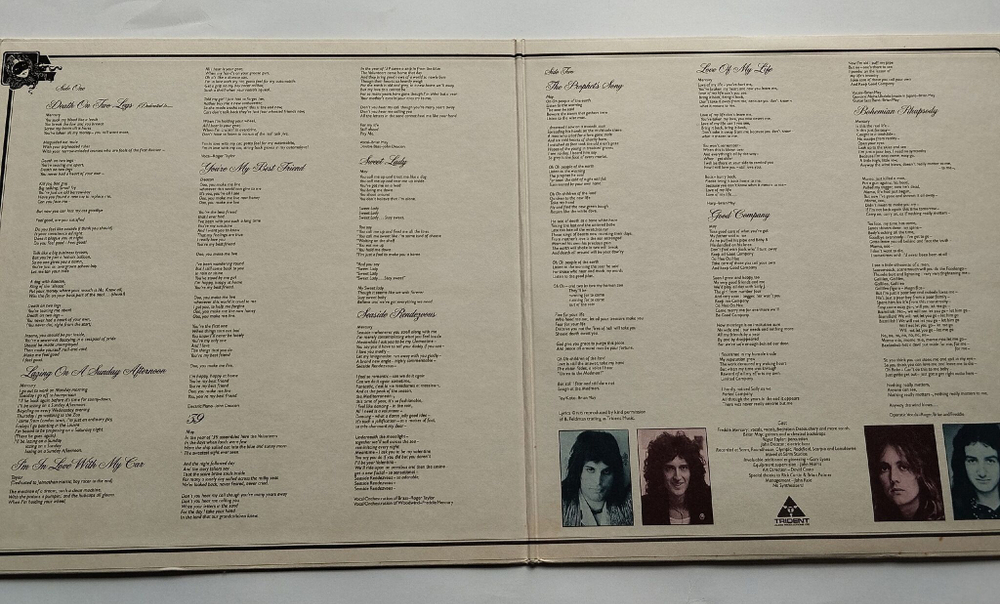 Винтажная виниловая пластинка LP Queen A Night At The Opera (Japan 1975) (No Obi) Bohemian Rhapsody