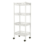 Этажерка Keeplex Light на колесиках четырехсекционная малая прямоугольная 37х29х93,5 см белое облако
