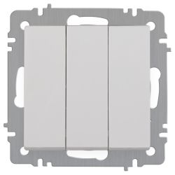 Выключатель Intro Accent 6-106-01 тройной, 10А-250В, IP20, СУ, AL/CU, белый